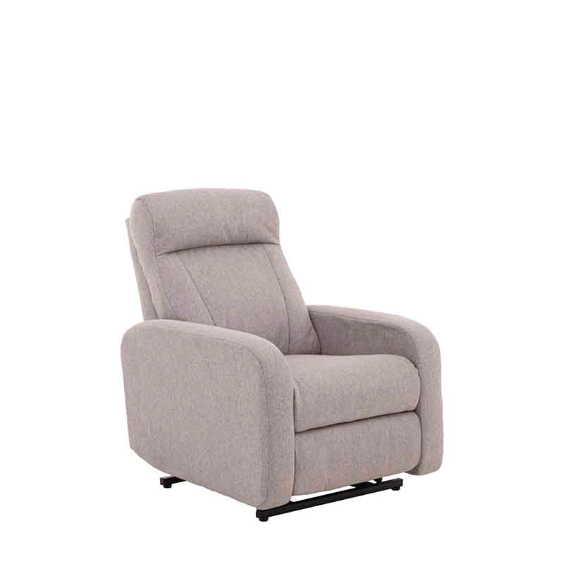 Reclinable Eléctrico Victoria Color Gris en Tapiz tejido Plano con Sistema Eléctrico Dimensiones: Frente 83 cm Alto 106 cm Fondo 105 cm